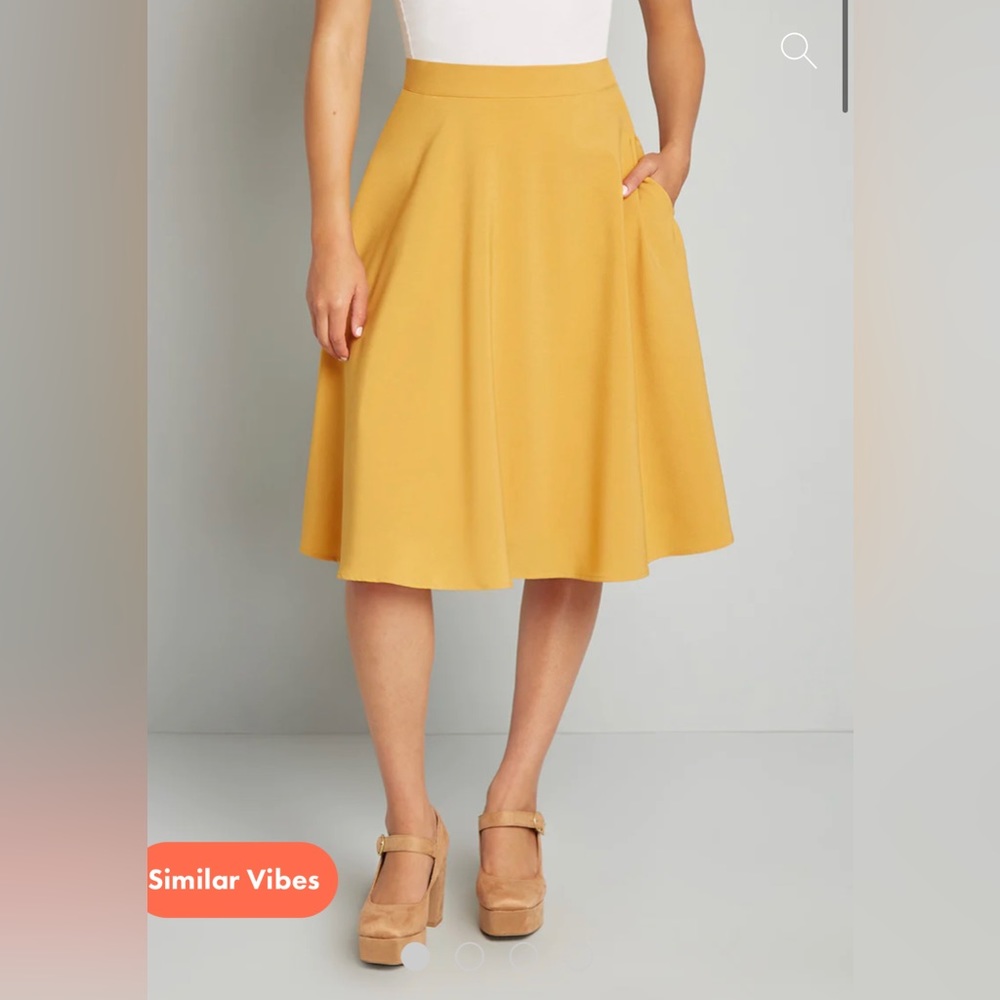 ModCloth Just This Sway A-Line Skirt - Yellow